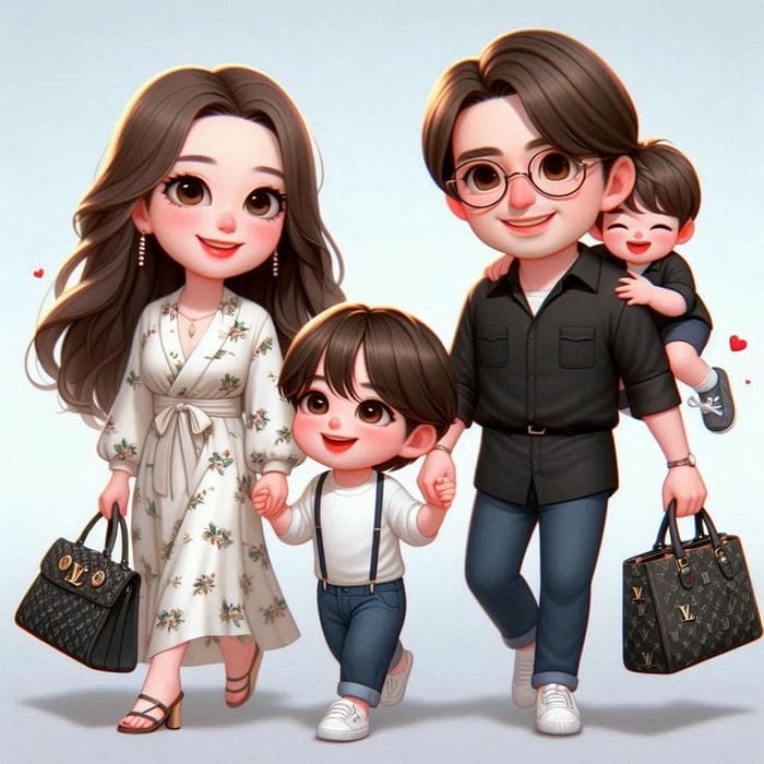 Ảnh đại gia đình chibi đông vui ý nghĩa ảnh đại gia đình chibi
