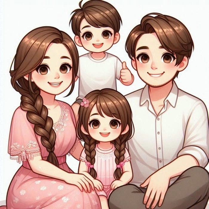Vẽ tranh gia đình chibi đơn giản dễ thương vẽ tranh gia đình chibi đơn giản