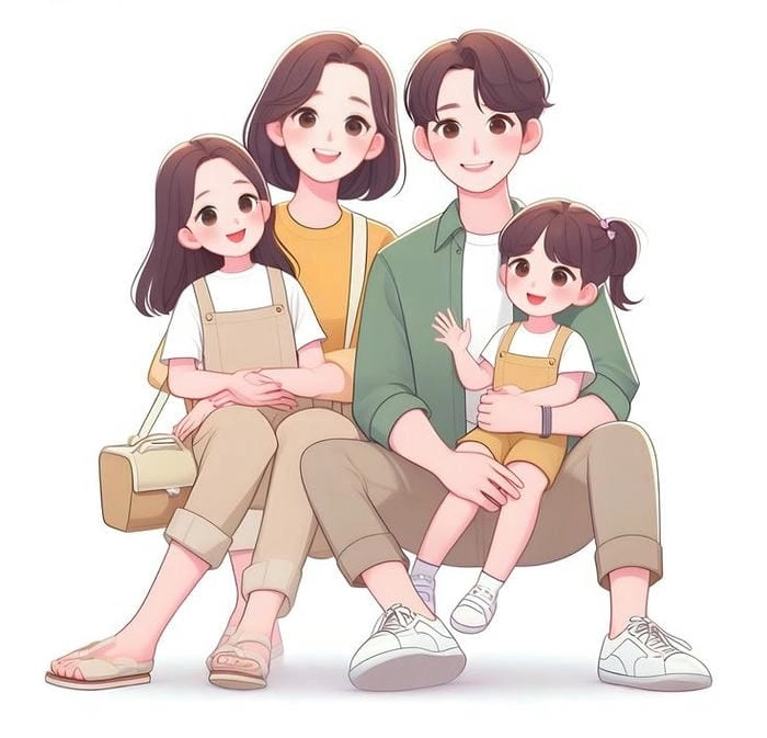 Vẽ ảnh gia đình chibi vui nhộn và ý nghĩa vẽ ảnh gia đình chibi