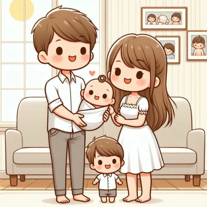 Avatar gia đình chibi dễ thương nổi bật avatar gia đình chibi