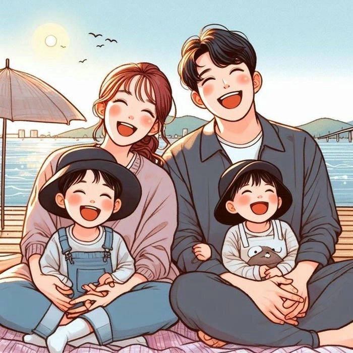 Gia dinh chibi nhỏ xinh đáng yêu gia dinh chibi