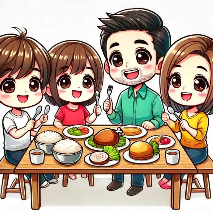 Gia đình nhỏ chibi hạnh phúc và vui nhộn gia đình nhỏ chibi