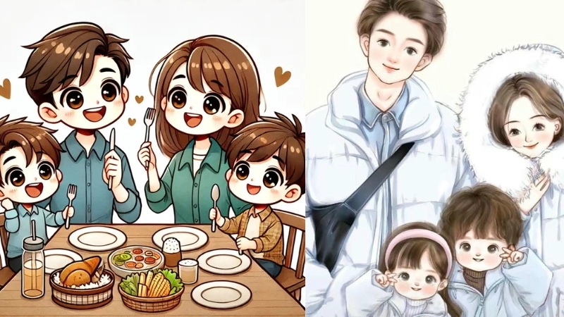Thế nào là ảnh gia đình chibi?