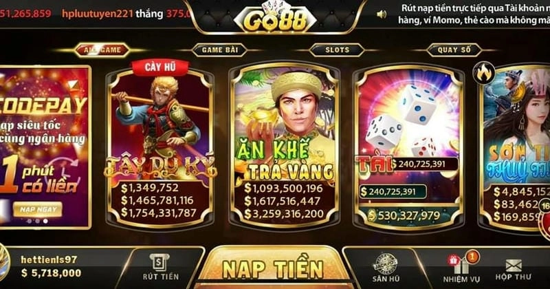 Giao diện của Go88 được thiết kế theo xu hướng hiện đại