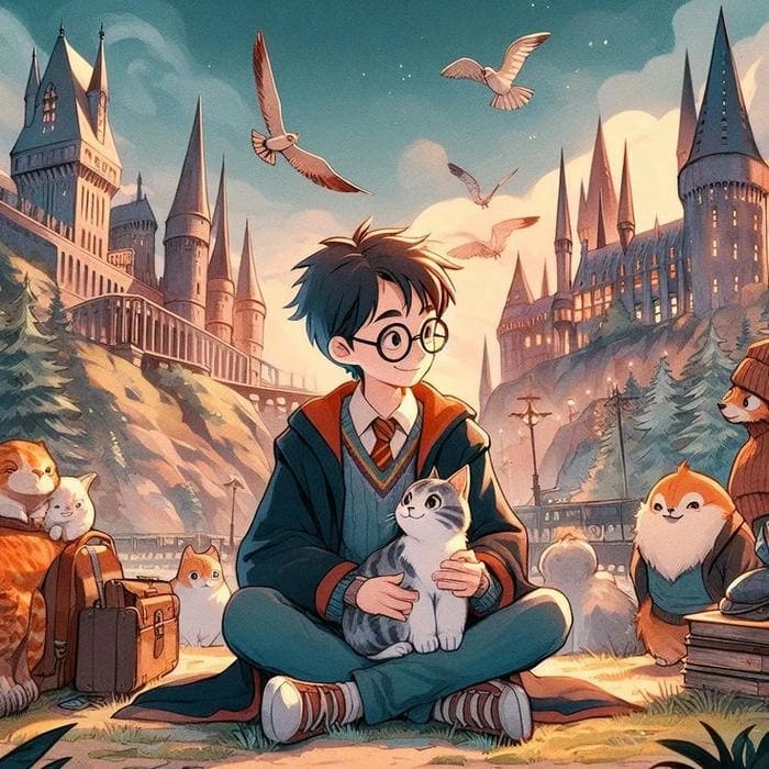 Chạm đến thế giới anime với harry potter chibi anime