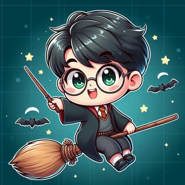 Trang trí thiết bị với harry potter chibi background