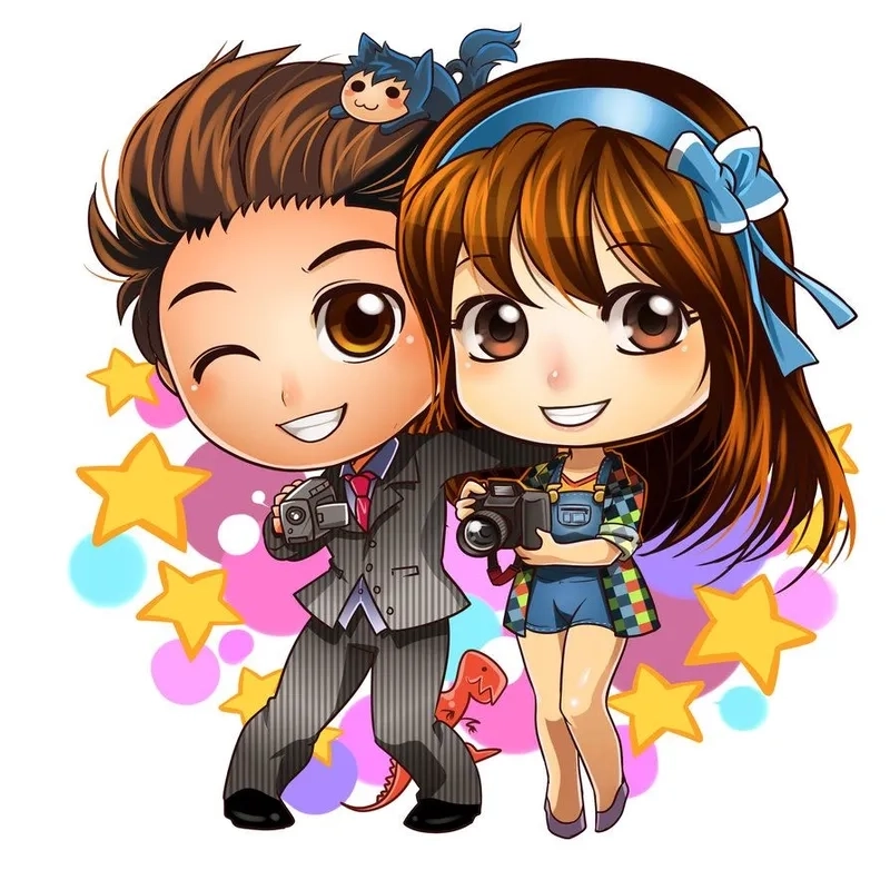 Bộ ảnh ngọt ngào chibi cute cặp đôi