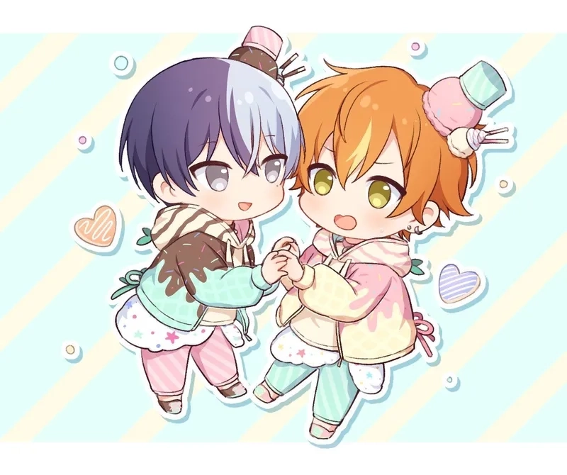 Làm mới thiết bị với hình nền chibi cặp