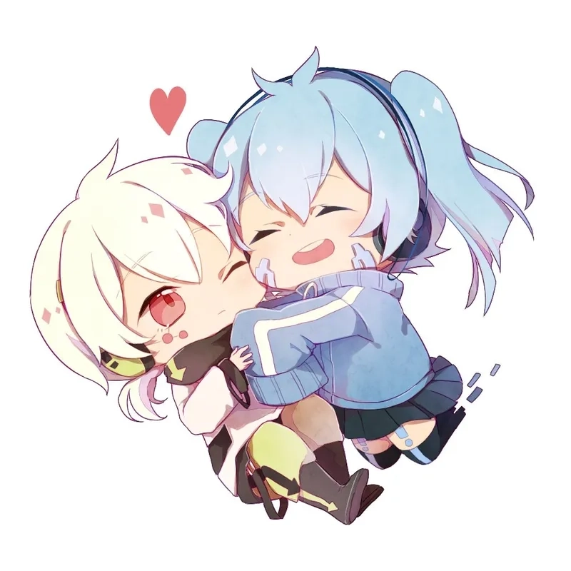 Thả tim ngay ảnh anime chibi cặp đôi siêu cute