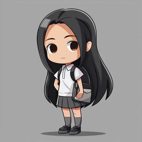 Tác phẩm nghệ thuật với vẽ học sinh chibi