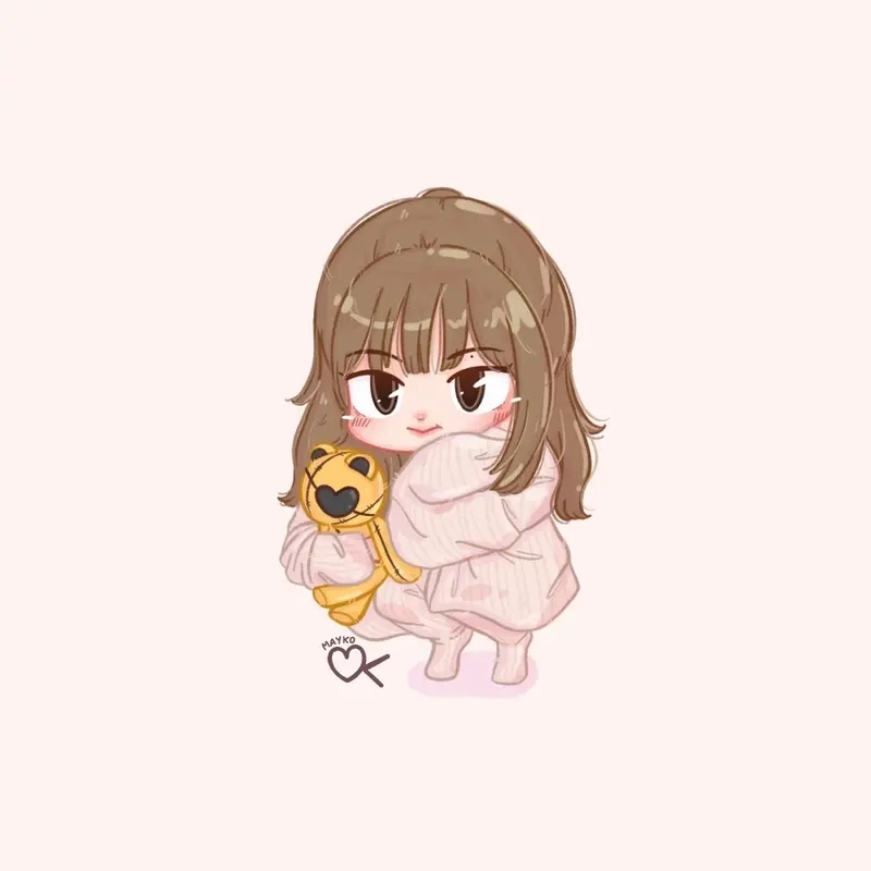 Tải ngay bộ hình nền jennie chibi siêu dễ thương