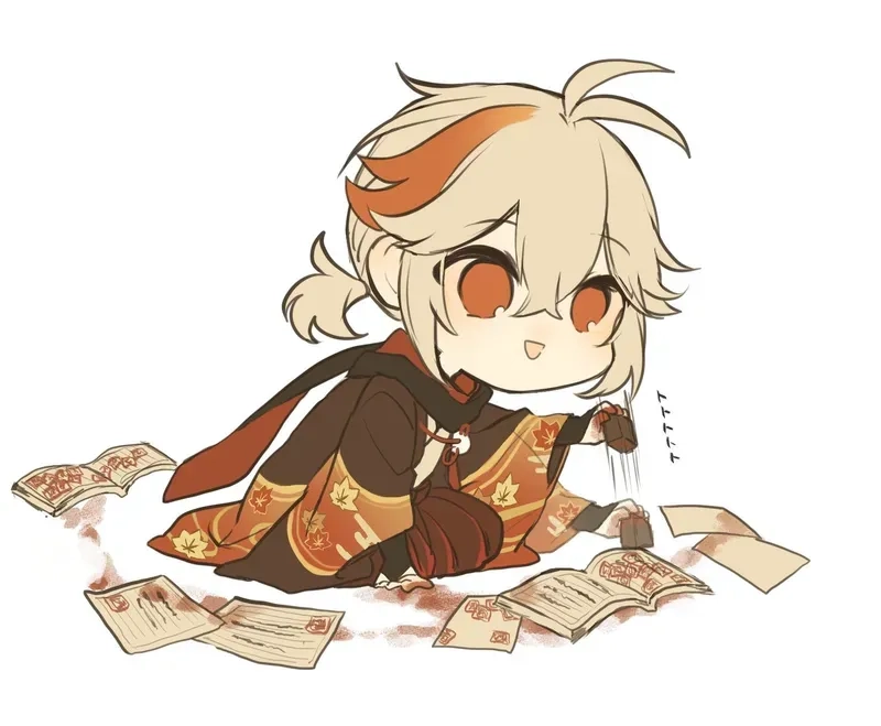 Hình ảnh nhân vật đáng yêu kaedehara kazuha chibi