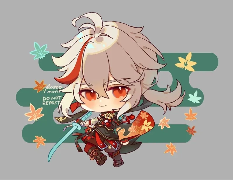 Góc fanart siêu cute chibi kazuha genshin