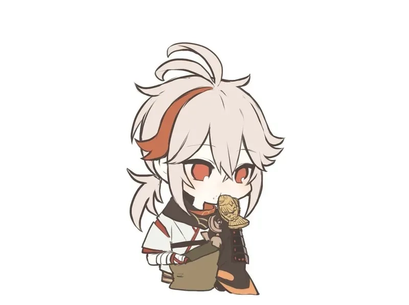 Bộ sticker dễ thương kazuha chibi sticker