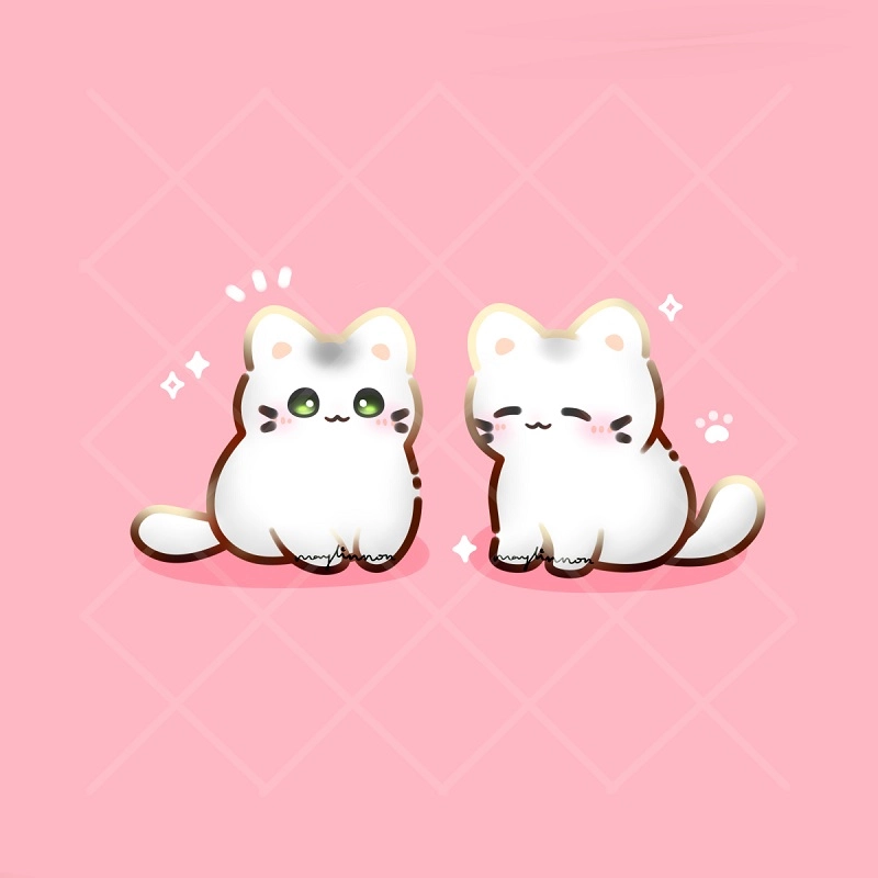 Thư giãn cùng hình con mèo chibi cute