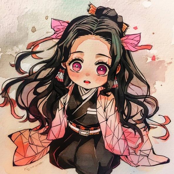 Sở hữu ngay hình nền cute kawaii nezuko chibi