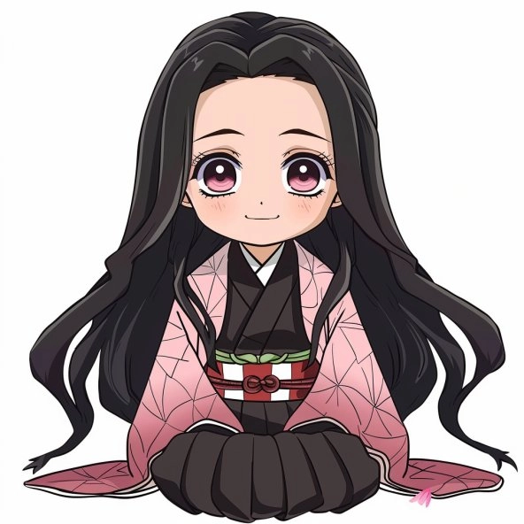 Trang trí góc học tập với sticker nezuko chibi
