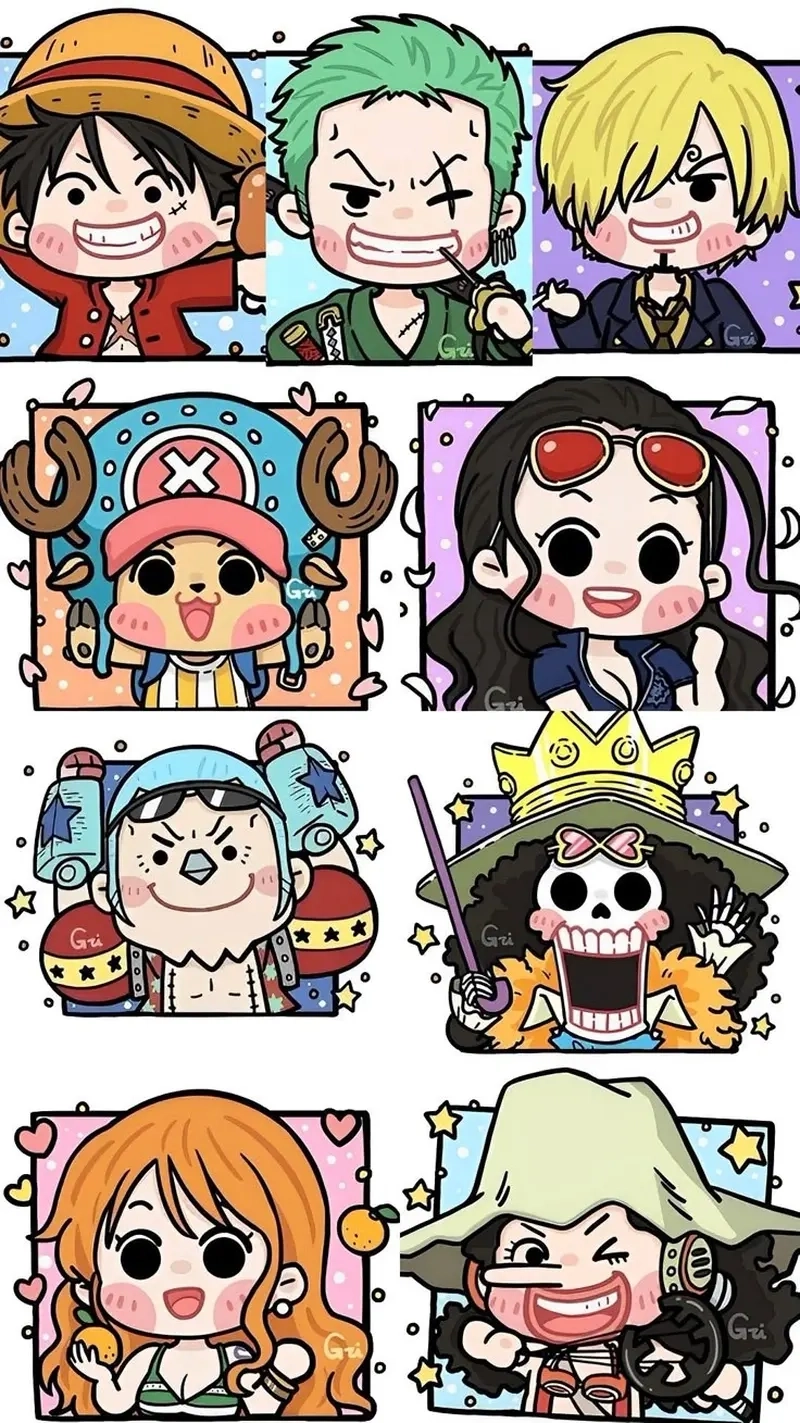 Thưởng thức bộ hình vẽ nghệ thuật hình vẽ one piece chibi