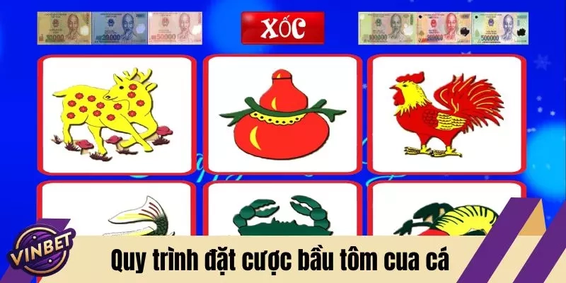 Quy trình đặt cược trò chơi bầu tôm cua cá 
