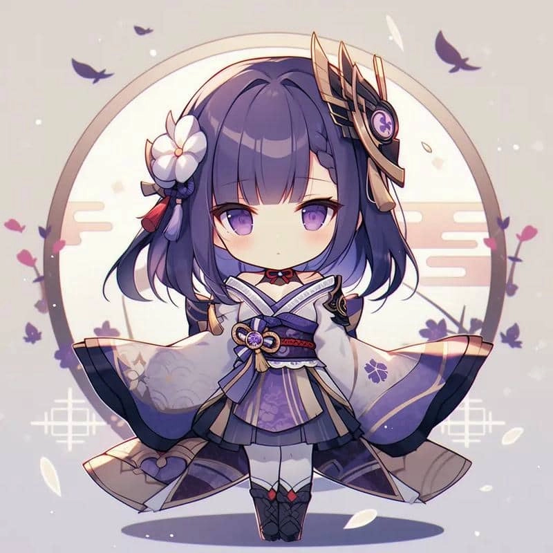 Ngắm ngay ảnh dễ thương raiden shogun chibi