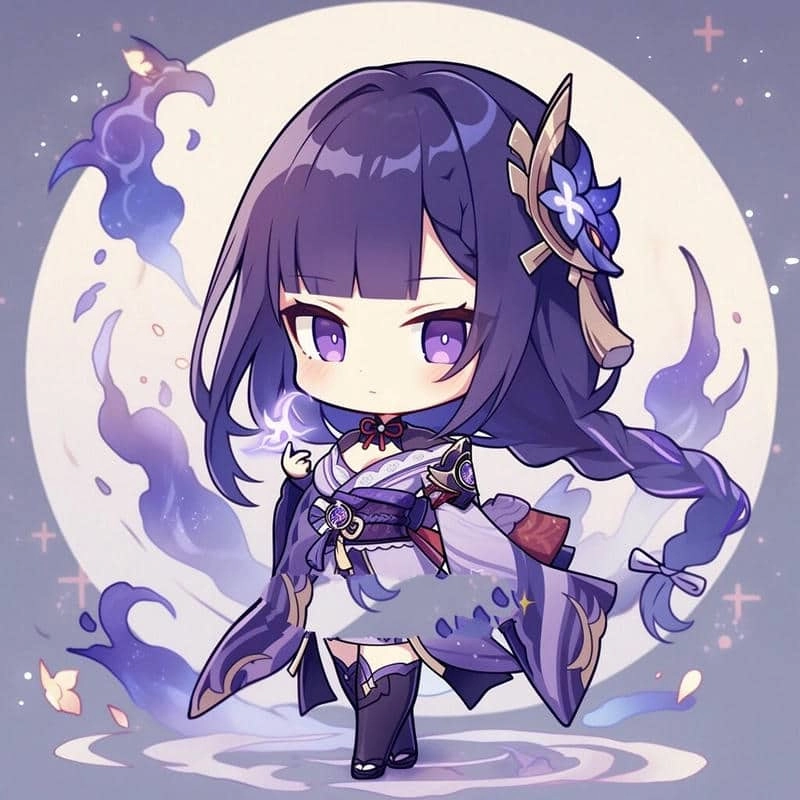 Chiêm ngưỡng tranh đẹp raiden shogun chibi art