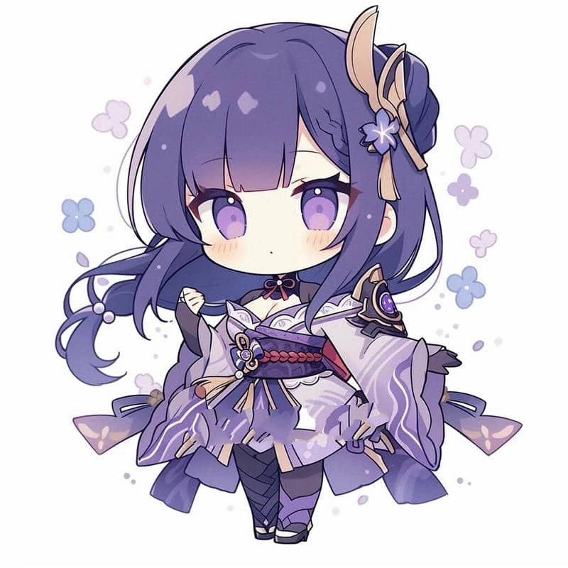 Tải ảnh động siêu yêu raiden shogun chibi gif