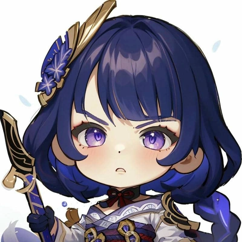 Tải file chất lượng raiden shogun chibi transparent png
