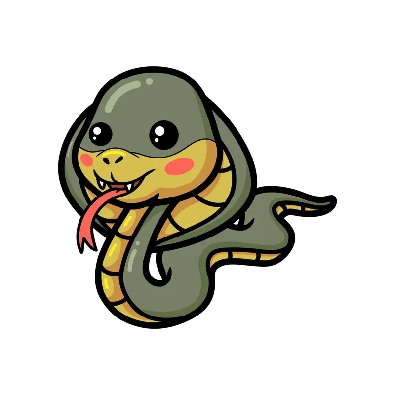 Tham khảo ngay cách vẽ con rắn chibi