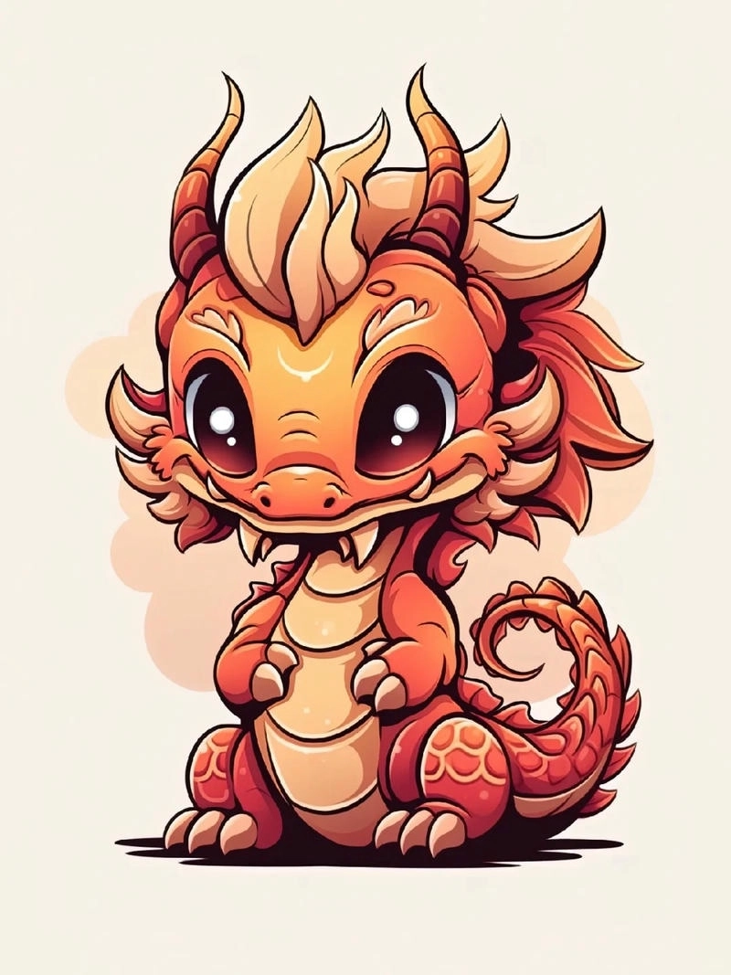 Tải ngay hình ảnh siêu đáng yêu con rồng chibi