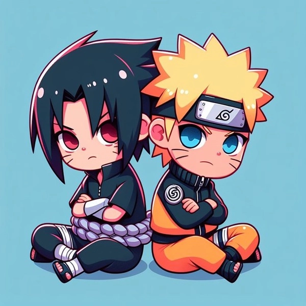 Ảnh đẹp cặp đôi naruto và sasuke chibi