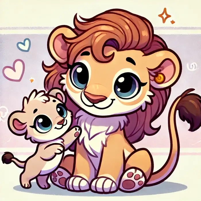 Thưởng thức hình ảnh cực dễ thương chibi sư tử