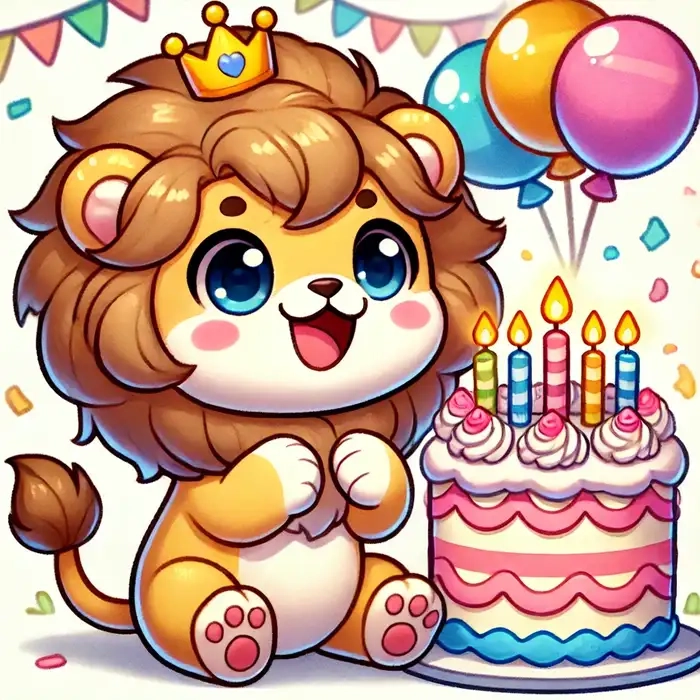 Tạo hình dễ thương vẽ cung sư tử nữ chibi
