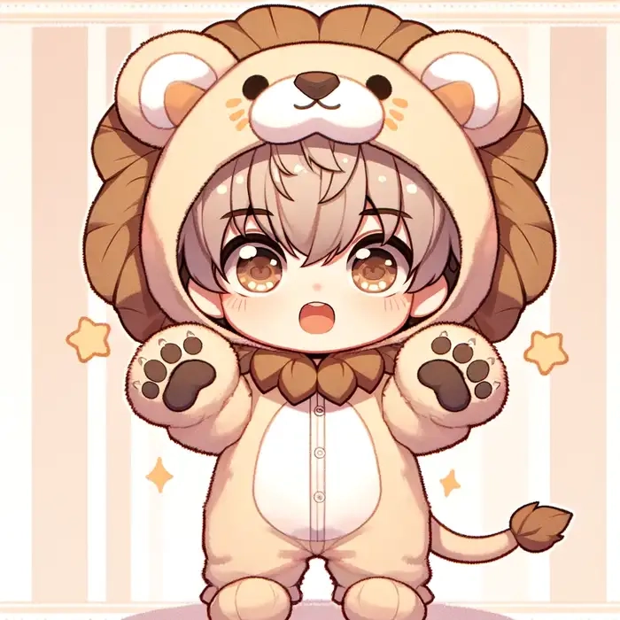 Làm mới màn hình với hình nền cung sư tử chibi