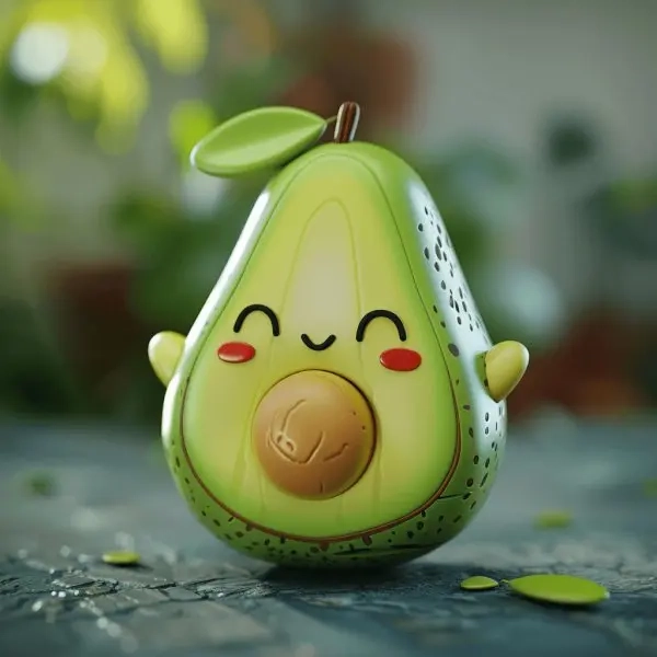Hình ảnh ngộ nghĩnh của hình trái bơ chibi cute
