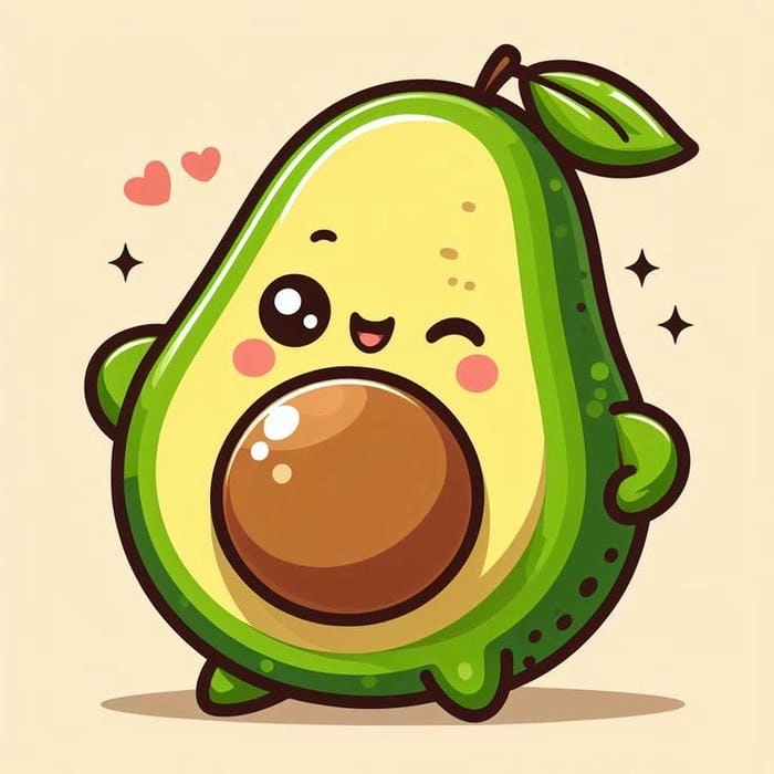 Hình vẽ ngộ nghĩnh chibi bơ