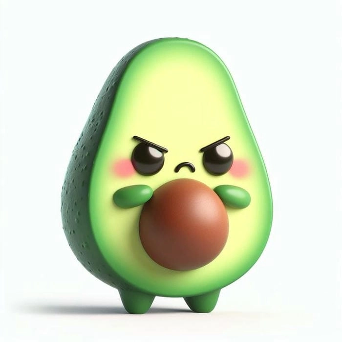 Hình ảnh sinh động hình quả bơ chibi
