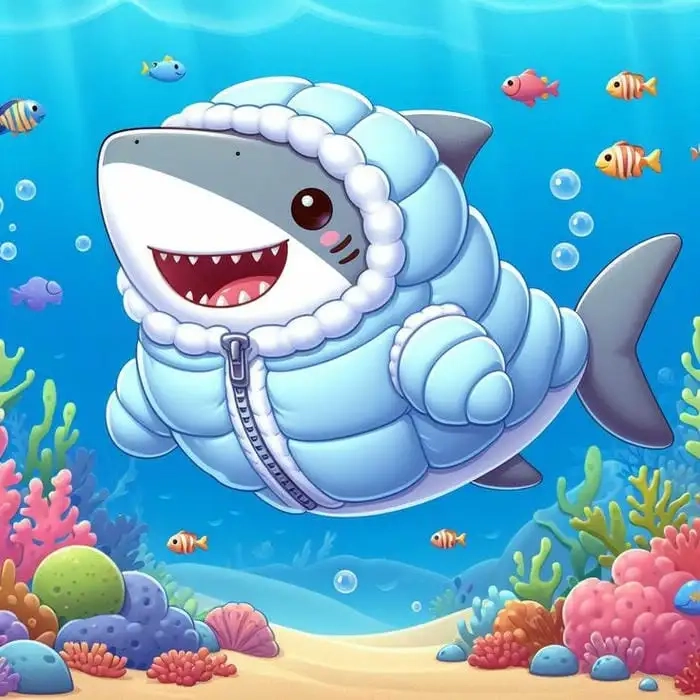 Cute hình cá mập chibi khiến tim tan chảy