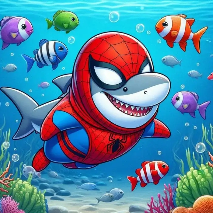 Cá mập chibi cute phong cách hoạt hình