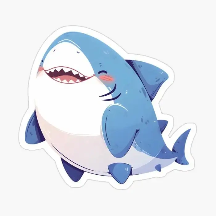 Sticker cute hình cá mập chibi siêu xinh