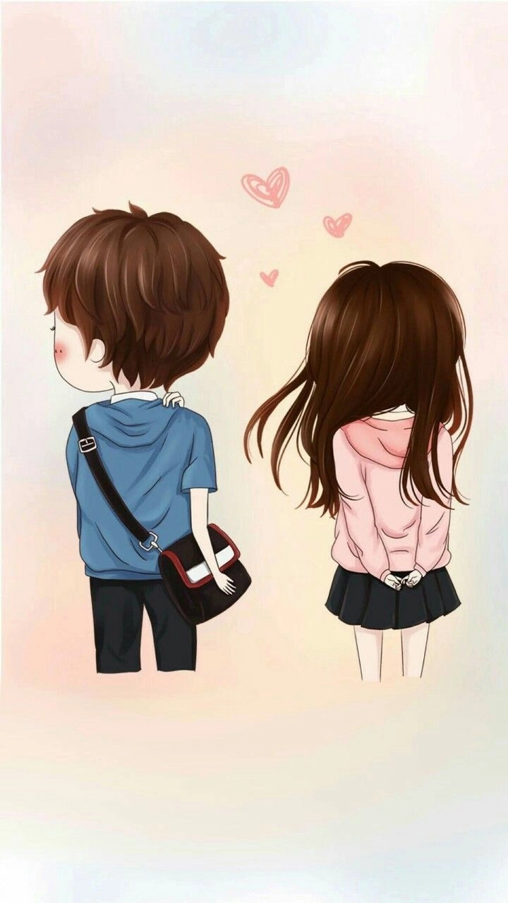 Hình nền anime cặp đôi chibi dễ thương nhẹ nhàng