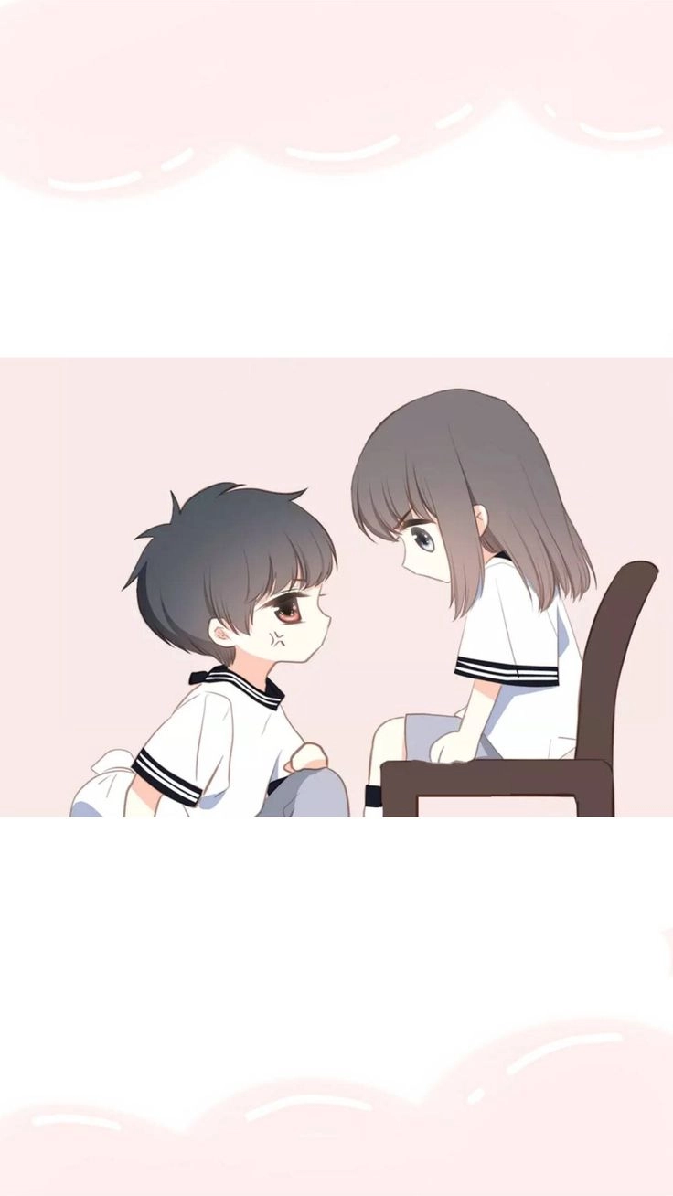 Hình chibi đôi lãng mạn đáng yêu cho tình yêu đôi lứa