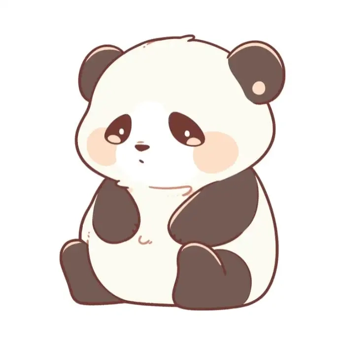 Chibi cute chibi gấu trúc mang màu sắc ngọt ngào