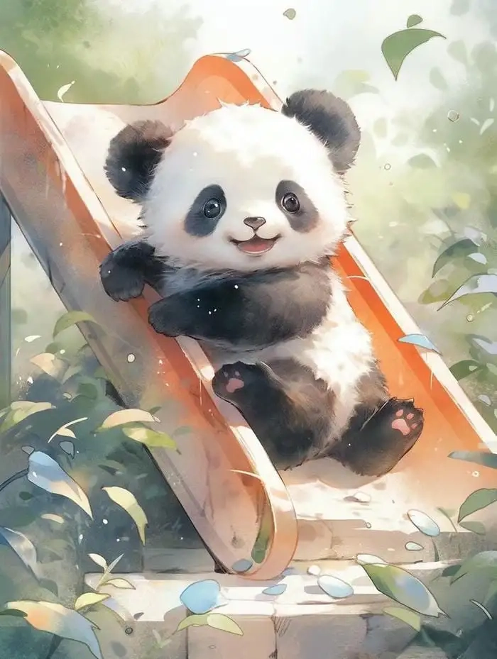 Con gấu trúc chibi đáng yêu như bước ra truyện
