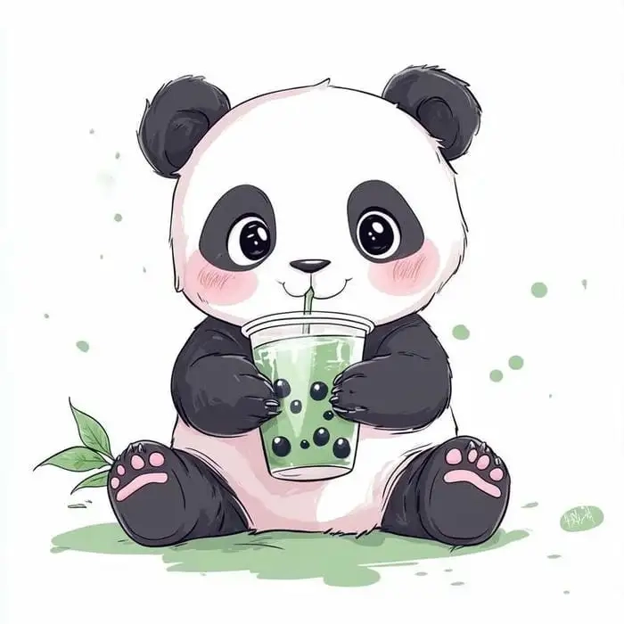 Panda cute chibi mang lại cảm giác dễ chịu vui vẻ