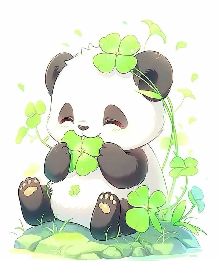 Gấu panda chibi xuất hiện với nét mặt cực đáng yêu