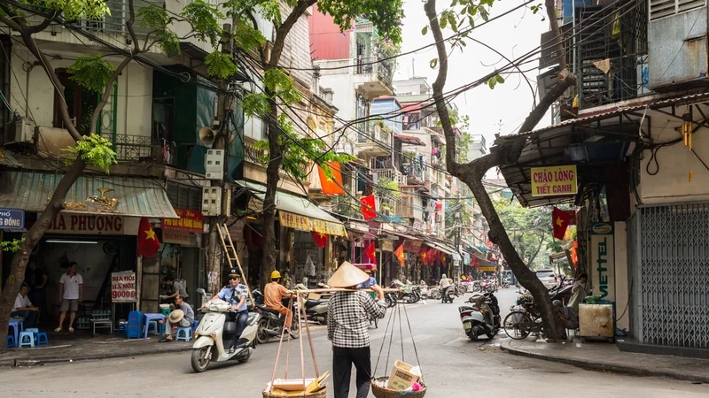Bức tranh sống động là ảnh phong cảnh đẹp đường phố