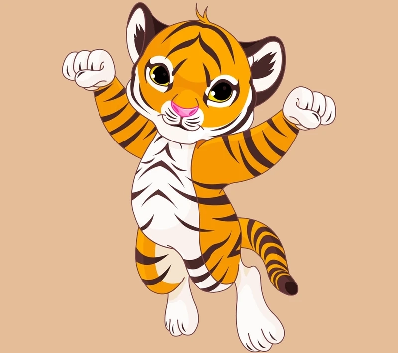 Hình ảnh con hổ 3D cute sống động như hoạt hình