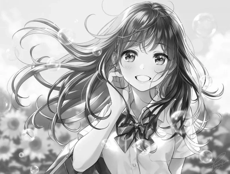 Avatar lạnh lùng hình anime nữ ngầu trắng đen cực chất