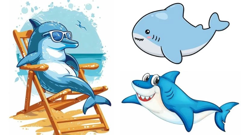 Cá mập chibi nhỏ xíu siêu dễ thương