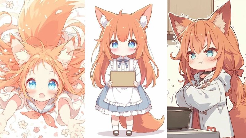 Cáo chibi nhỏ nhắn siêu dễ thương